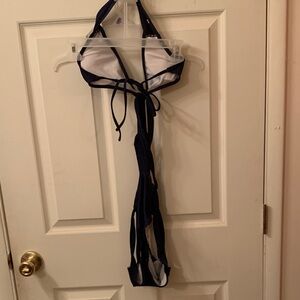 Small Cutout style Elegant Navy Blue Women's Swimsuit